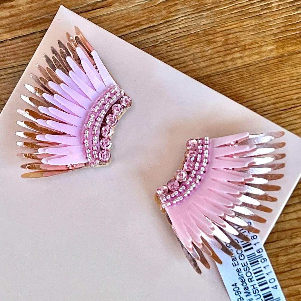 🌺🎉HP🎉🌺 NWT Mignonne Gavigan Mini Madeline Earrings Rose Gold Pink - Picture 13 of 16